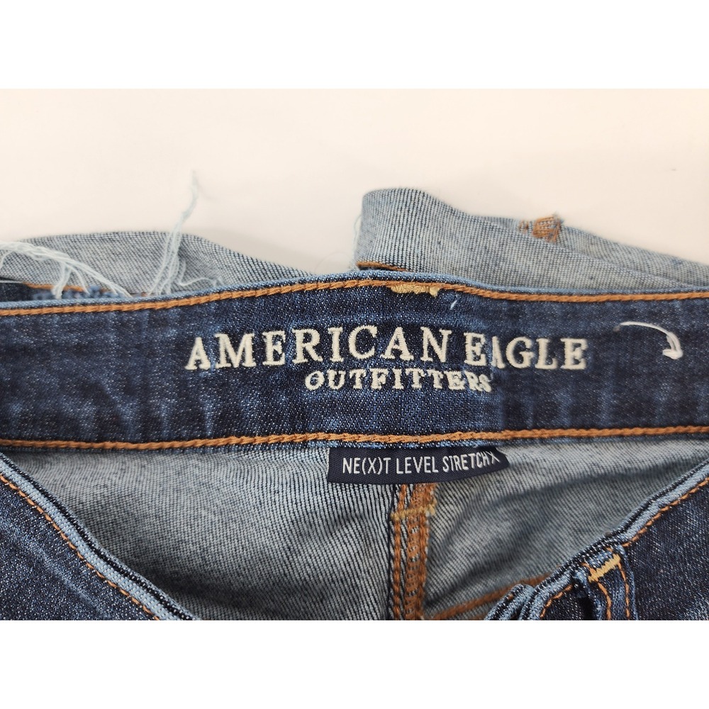 American Eagle Ne(x)t Level Stretch Cut Off Denim Jean Shorts Size 6 - Picture 7 of 9